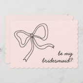 Invitation Demande de témoin rose ruban demoiselle d'honneur (Devant / Derrière)