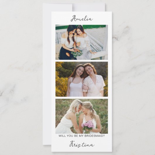 Invitation Demande Demoiselle d'Honneur Bande Photo de la Mar (Devant)