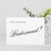 Invitation Demande Demoiselle d'Honneur Script Minimal (Debout devant)