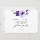 Invitation Demande en demoiselle d'honneur avec des fleurs vi (Devant)