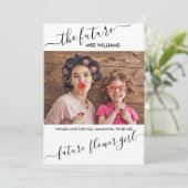 Invitation Demande en mariage de future Mme Photo par la vend (Debout devant)