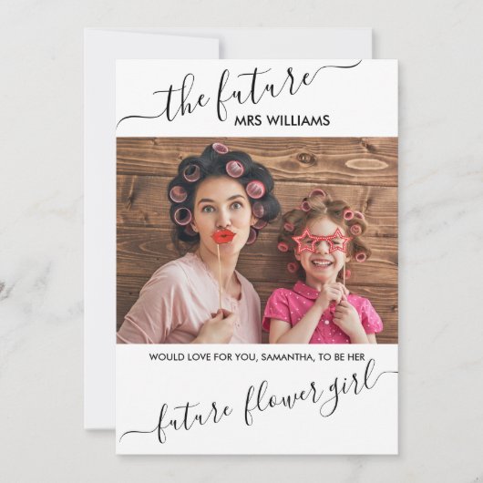 Invitation Demande en mariage de la future Mme par une fille  (Devant)