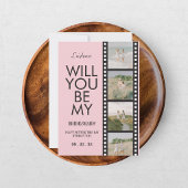 Invitation Demande en mariage originale avec une bobine rose