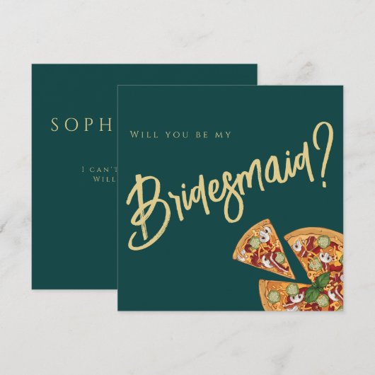 Invitation Demande en mariage pour la fête nuptiale PIZZA ver (Devant / Derrière)