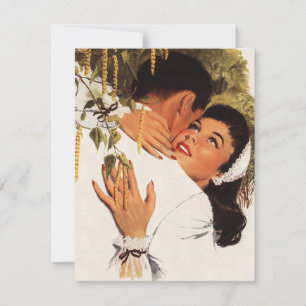 Invitation Demande en mariage vintage avec étreinte, save the