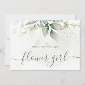 Invitation Demande Fleuriste Élégante avec Eucalyptus (Devant)