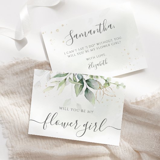Invitation Demande Fleuriste Élégante avec Eucalyptus