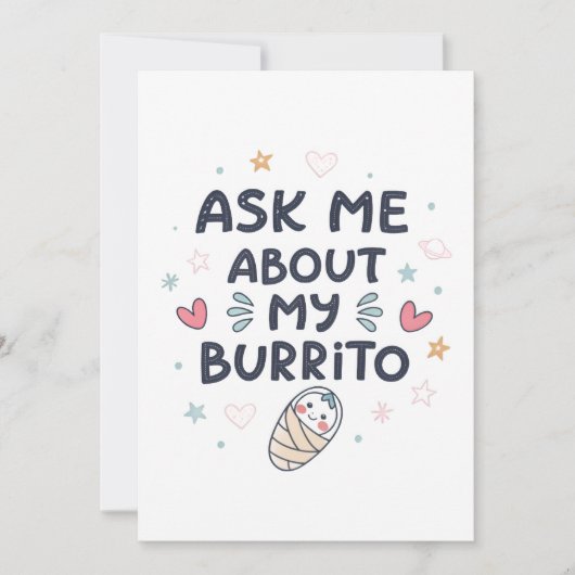 Invitation Demande-moi à propos de mon bébé burrito mignon (Devant)