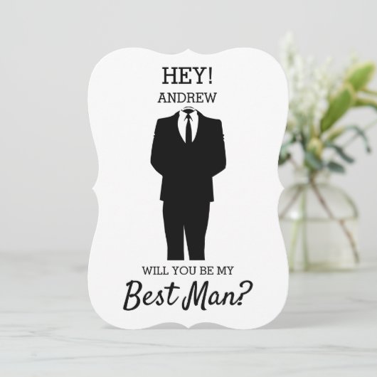 Invitation Demande originale pour témoin de mariage (Debout devant)