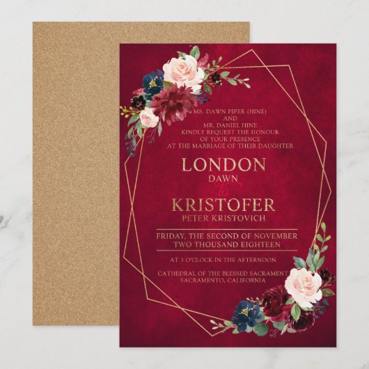 Invitation Demande personnalisée Mme London Dawn (Devant / Derrière)