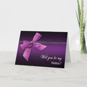 INVITATION DEMANDE PROPRE NUPTIALE - HÔTESSE - POURPRE