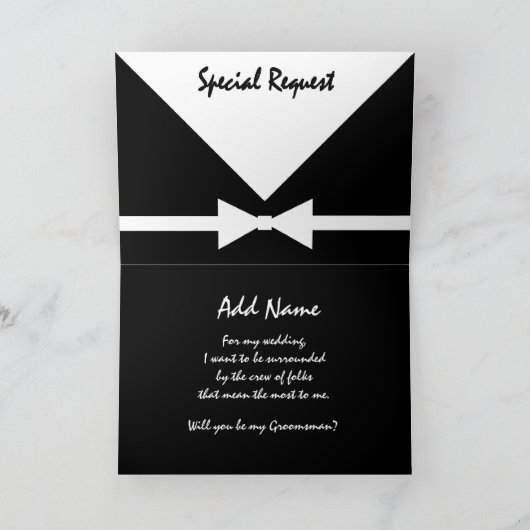 Invitation Demande spéciale de nom personnalisé Soyez mon gar (Intérieur)