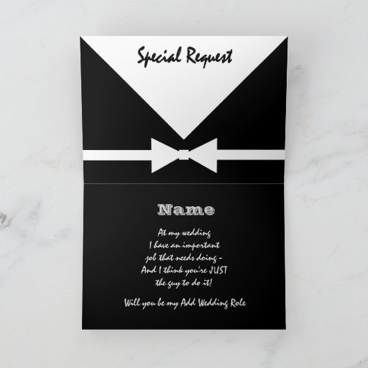 Invitation Demande spéciale pour un membre de la noce TOUT RÔ (Intérieur)