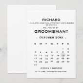 Invitation Demande témoin élégante avec calendrier   (Devant / Derrière)