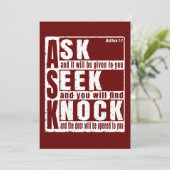 Invitation Demander le T-shirt knock (Debout devant)