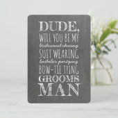 Invitation Démarche de garçon d'honneur drôle en costume (Debout devant)