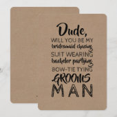 Invitation Démarche de mariage drôle avec costume (Devant / Derrière)