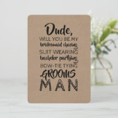 Invitation Démarche de mariage drôle Garçon d'honneur en cost (Debout devant)