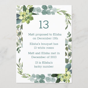Invitation Démarrage de la conversation de bouquet Turquoise