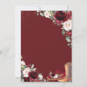 Invitation Démarrage du Casquette Quinceañera Burgundy Blush  (Dos)