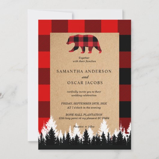 Invitation d'embarcation Vintage de Red Buffalo (Devant)