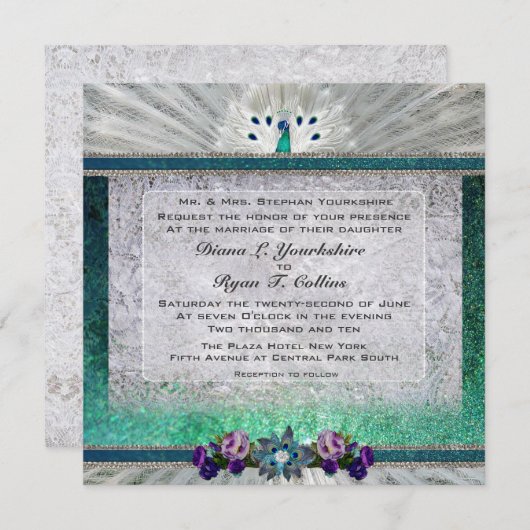 Invitation d'Emerald Peacock (Devant / Derrière)