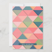 Invitation Demi-anniversaire moderne rose géométrique (Dos)