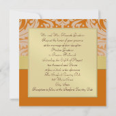 Invitation Demi d'invitation orange de ruban d'or de (Dos)