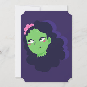 Invitation demi-mort halloween zombie femme monstre mariée
