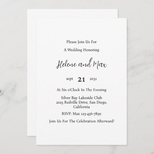 Invitation Démo 1 (Devant / Derrière)