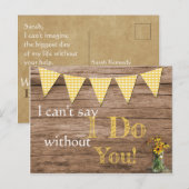 Invitation demoiselle d'honneur au tournesol rusti (Devant / Derrière)