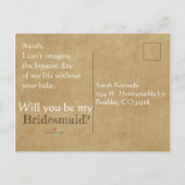 Invitation demoiselle d'honneur au tournesol rusti (Dos)