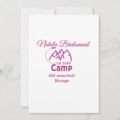 Invitation Demoiselle d'honneur de camp rose ajouter nom date (Dos)