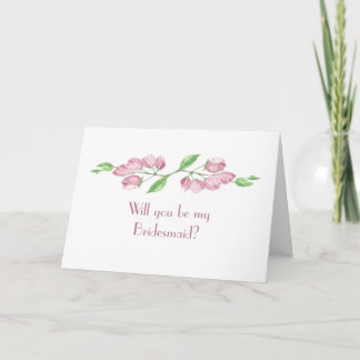 Invitation Demoiselle d'honneur de mariage à l'aquarelle avec
