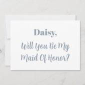 Invitation Demoiselle d'Honneur Demoiselle Bleu Poussiéreux M (Devant)