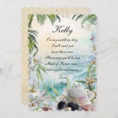 Invitation Demoiselle d'honneur élégante florale de plage tro (Devant / Derrière)