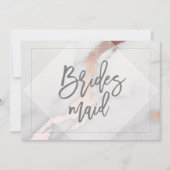 Invitation Demoiselle d'honneur en marbre et or rose (Devant)