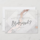 Invitation Demoiselle d'honneur en marbre et or rose (Dos)