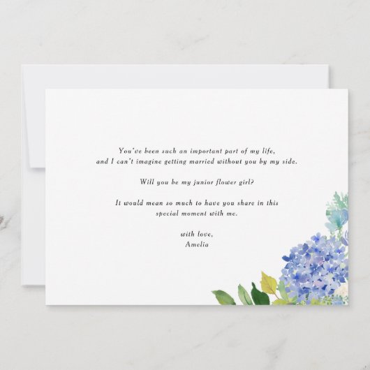 Invitation Demoiselle d'honneur Fleurs Proposition Hydrangea (Dos)
