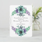 Invitation Demoiselle d'honneur florale aquarelle verte et vi (Debout devant)