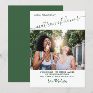 Invitation Demoiselle d'honneur Proposition de photo verte et