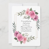 Invitation Demoiselle d'honneur Rose géométrique rose élégant (Devant)