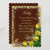 Invitation Demoiselle d'honneur rustique en bois foncé avec m (Devant / Derrière)