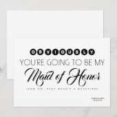 Invitation Demoiselle d'honneur / Témoin de la mariée drôle e (Devant / Derrière)