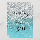 Invitation Demoiselle d'Honneur Turquoise (Devant / Derrière)