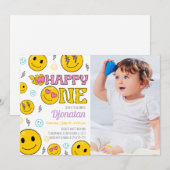 Invitation d'Emojis pour le premier anniversaire a (Devant / Derrière)