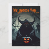 Invitation Démon rouge d'horreur Parti d'Halloween adulte (Devant)