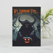 Invitation Démon rouge d'horreur Parti d'Halloween adulte (Debout devant)