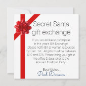 Invitation d'employé d'informations de Père Noël s (Dos)