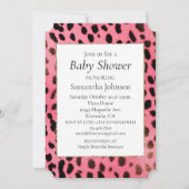 Invitation d'Empreinte de léopard rose (Devant)